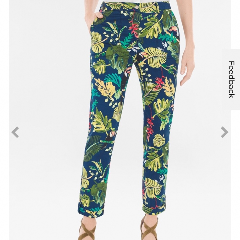 Chico’s comfort waist luxe utility tropical ankle pants. Never‎ worn